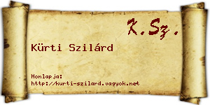 Kürti Szilárd névjegykártya