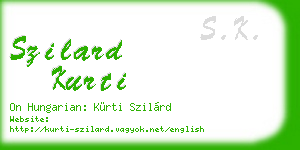 szilard kurti business card