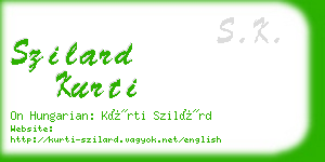 szilard kurti business card